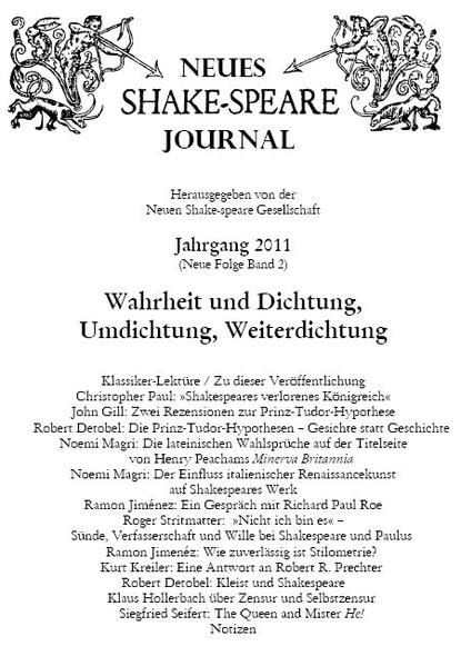 Wahrheit und Dichtung, Umdichtung, Weiterdichtung: Neues Shake-speare Journal N. F. Band 2 Contemporary literature