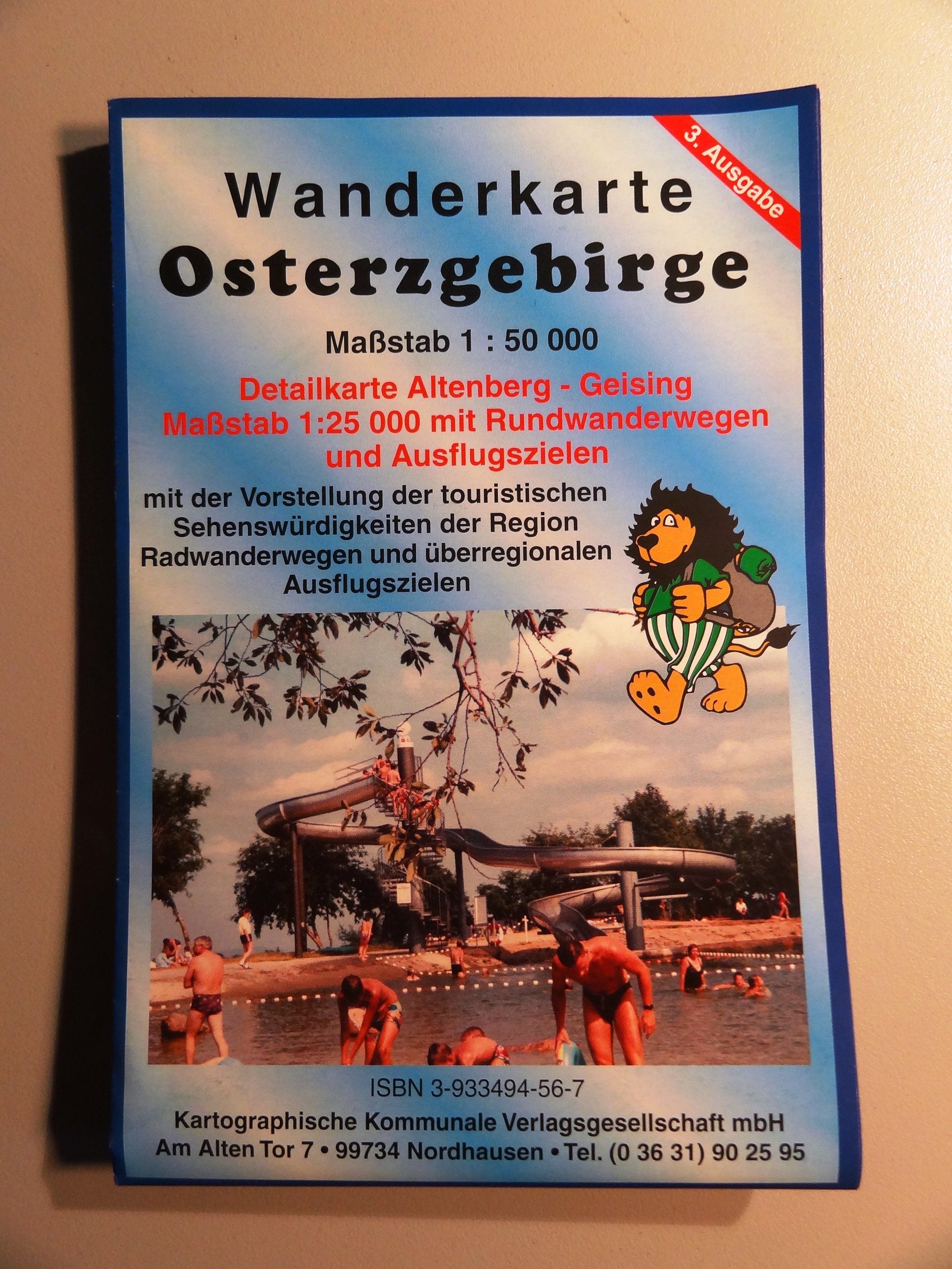 Wanderkarte Osterzgebirge. 1:25000. Übersichtskarte 1:50000 Geology & Geography