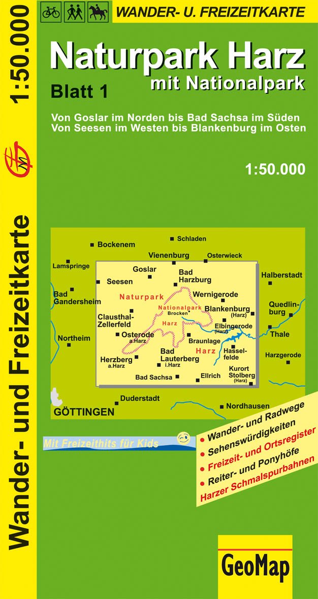 Naturpark Harz Blatt 1 West Wander- und Freizeitkarte: 1:50.000 (Geo Map) Leisure, Home & Garden