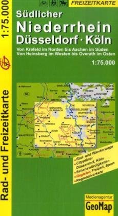 GeoMap Karte Südlicher Niederrhein, Düsseldorf, Köln: Von Krefeld im Norden bis Aachen im Süden, von Heinsberg im Westen bis Overath im Osten. Mit ... Register, Freizeit, Sport, Regionalverkehr Maps & Plans