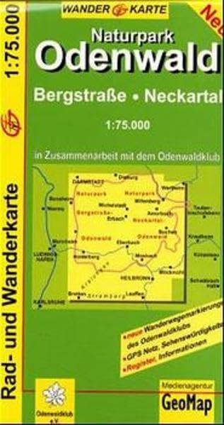 Naturpark Odenwald 1 : 75 000 Wanderkarte Leisure, Home & Garden