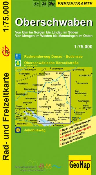 Oberschwaben Rad- und Freizeitkarte 1 : 75 000 Leisure, Home & Garden