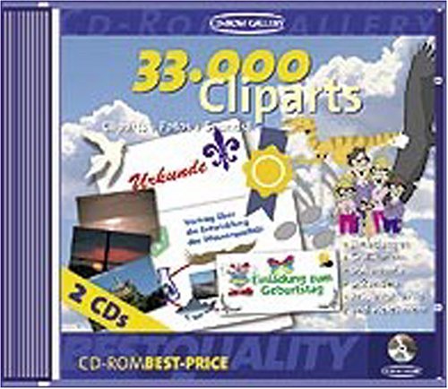 33.000 Cliparts, 2 CD-ROMs in Jewelcase: Cliparts, Fotos, Sounds. Für Windows 3.1x/95/98 Books