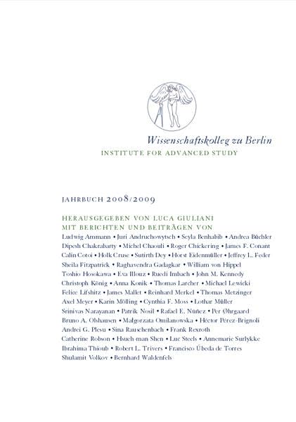Wissenschaftskolleg zu Berlin /Institute for Advanced Study / Jahrbuch 2008/2009 Law