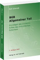 BGB. Allgemeiner Teil: Grundlagen des Zivilrechts. Aufbau des zivilrechtlichen Gutachtens Law