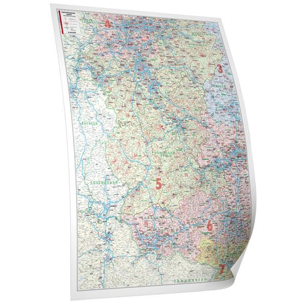 Bacher Postleitzahlenkarte Rheinland-Pfalz 1 : 250 000. Posterkarte Leisure, Home & Garden