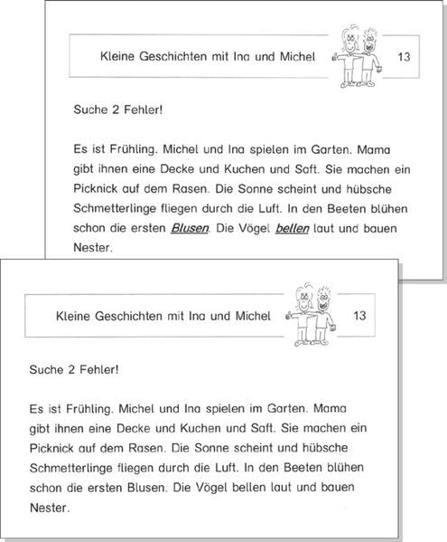 Kopiervorlagen "Fehler finden" (Ina und Michel) Non-fiction