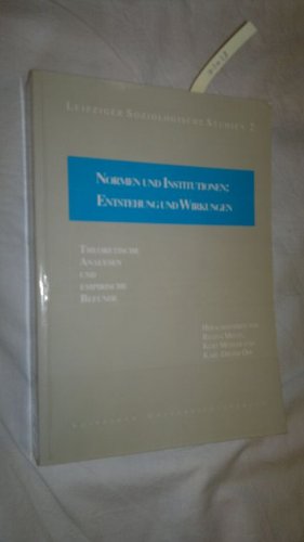 Normen und Institutionen: Entstehung und Wirkungen Law