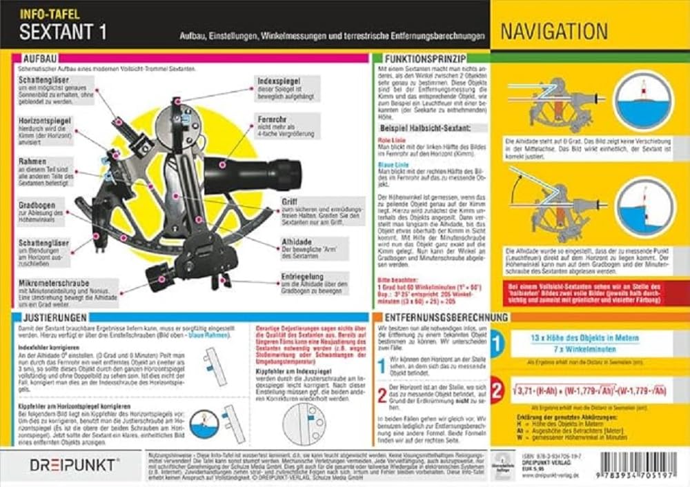 Sextant 1: Aufbau, Einstellungen, Winkelmessungen und terrestrische Entfernungsberechnungen Leisure & Fun