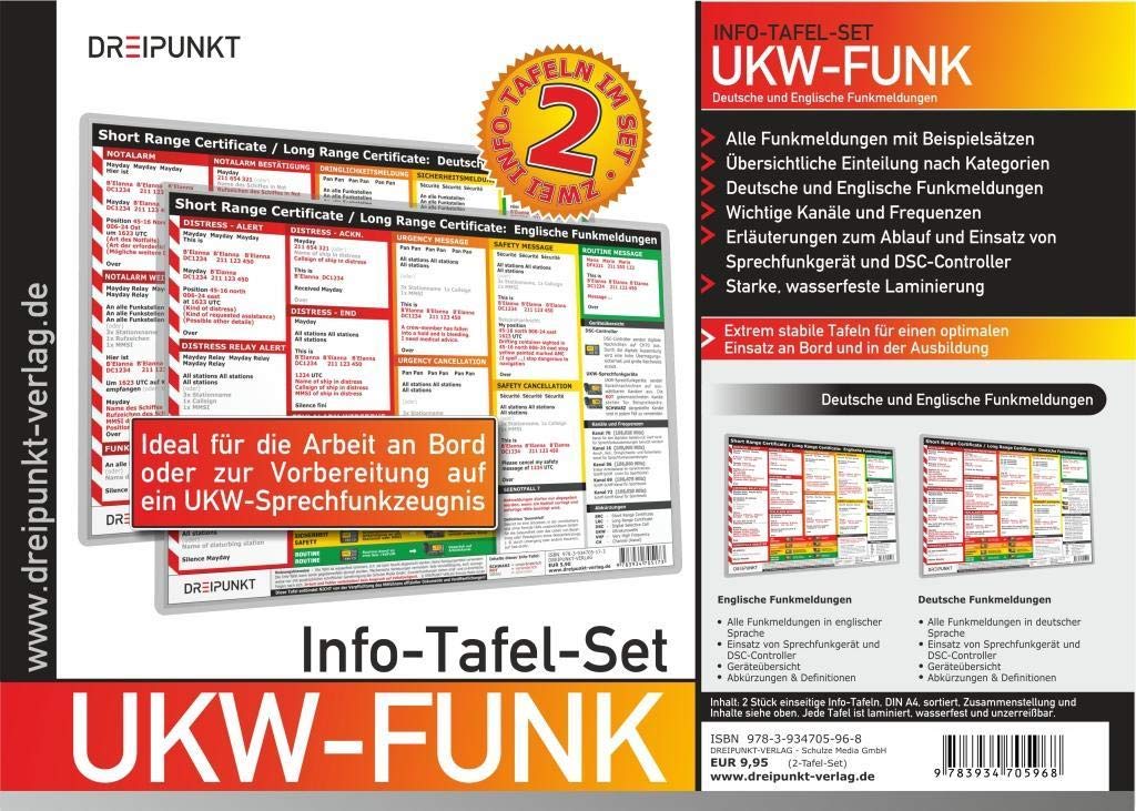 Info-Tafel-Set UKW-Funk: Deutsche und Englische Funkmeldungen Leisure & Fun