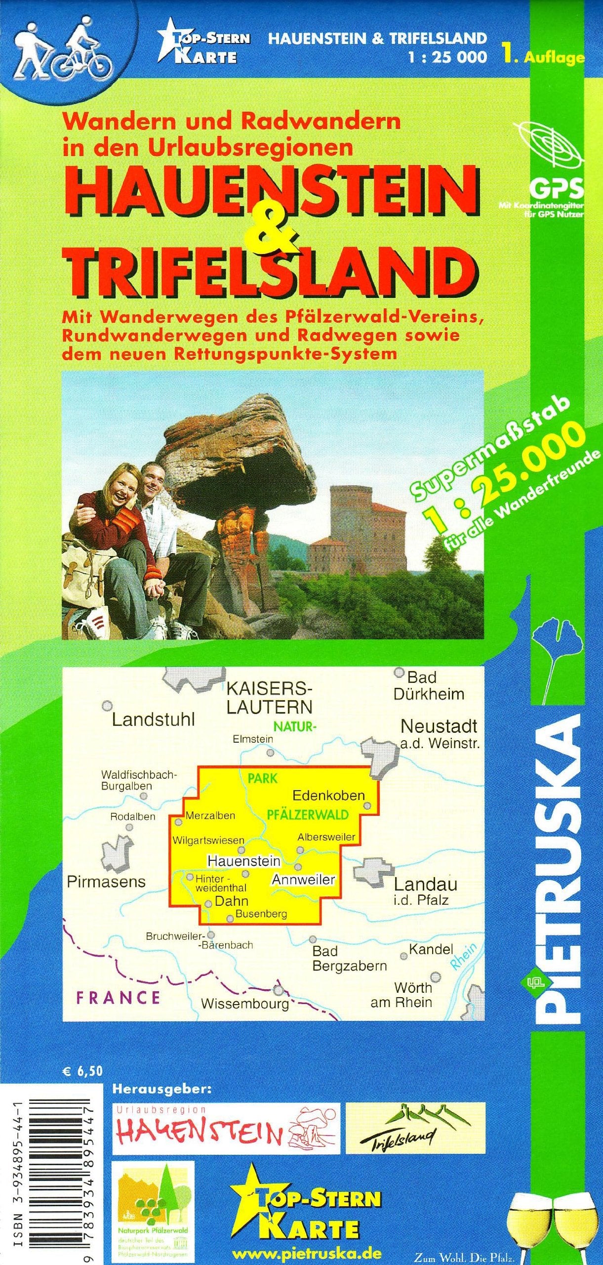 Radwandern und Wandern in der Urlaubsregion Hauenstein und Trifelsland: 1:25000 Maps & Plans