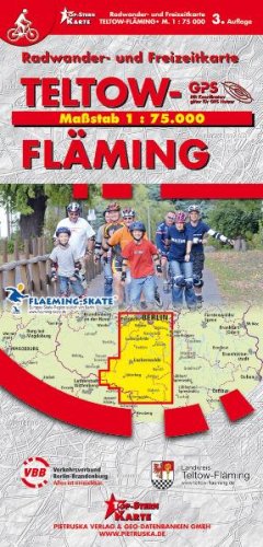 Freizeitkarte Landkreis Teltow-Fläming 1:75000: Skaten und Radfahren im Landkreis Teltow-Fläming, Maßstab 1 : 75.000 Maps & Plans