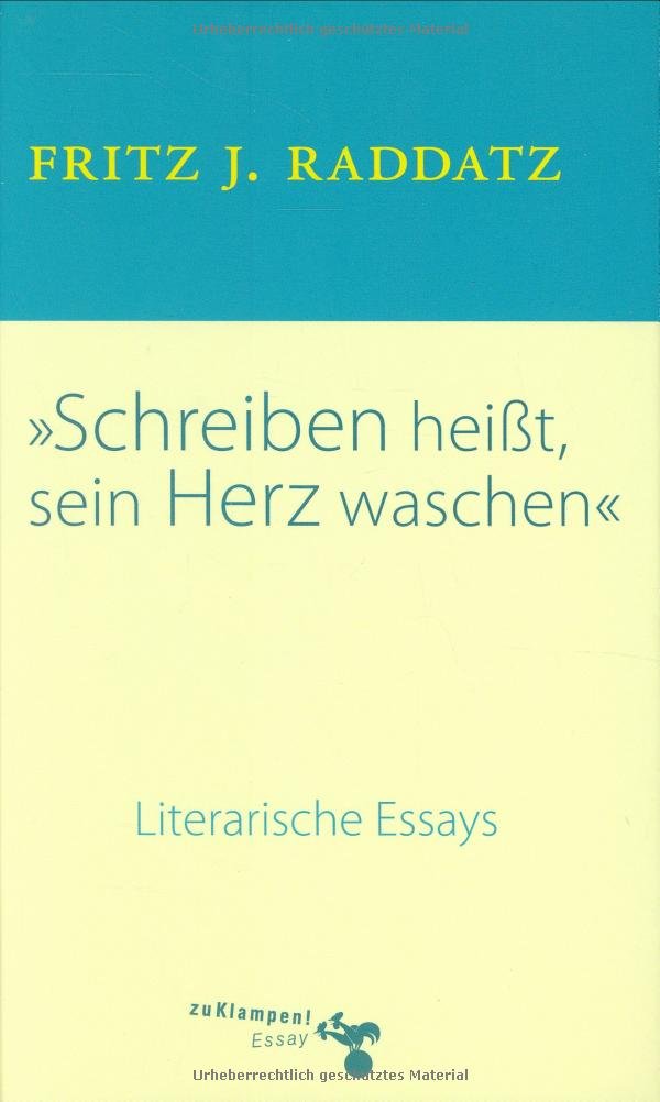 Schreiben heisst, sein Herz waschen Essays & Short Stories