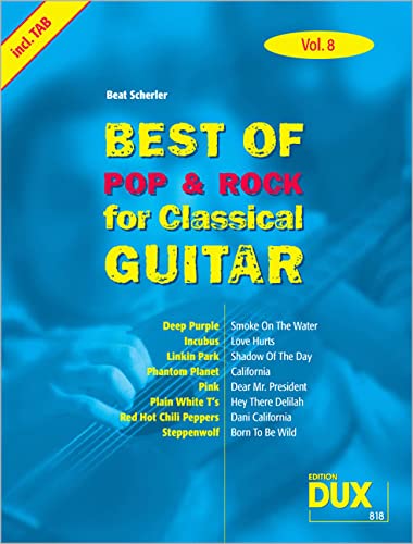 Best Of Pop & Rock For Classical Guitar 8 Arts & Music