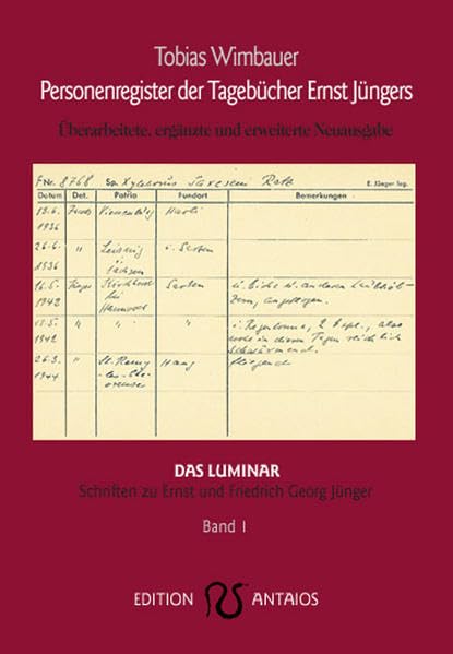 Personenregister der Tagebücher Ernst Jüngers (Das Luminar. Schriften zu Ernst und Friedrich Georg Jünger) Philosophy