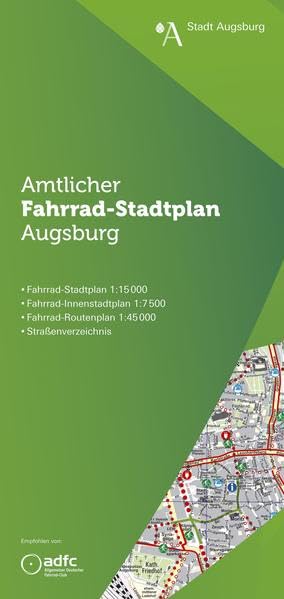 Amtlicher Fahrrad-Stadtplan Augsburg: Fahrradstadtplan von Augsburg 2015, gefaltet Leisure, Home & Garden