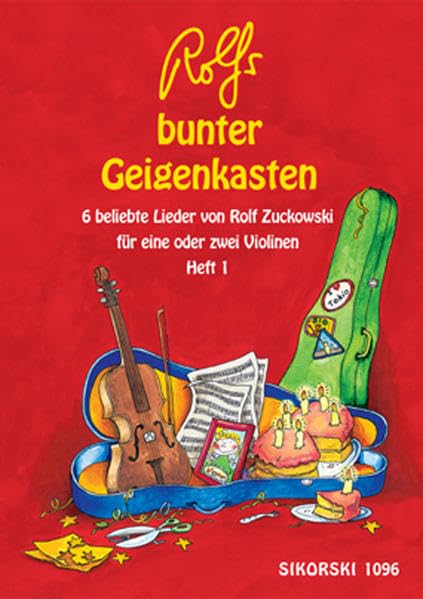 Rolfs bunter Geigenkasten - Heft 1: 6 beliebte Lieder von Rolf Zuckowski für eine oder zwei Violinen Sheet Music