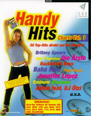HandyHits Charts, 1 CD-ROM 50 Top-Hits direkt auf Ihr Handy. Für Siemens S25/S35i/M35i/C35i und Nokia 3210/61xx/62xx/7110/8210/8850/8890. Läuft unter Windows 95/98/2000/Me. Zur Übertragung wird ein Datenkabel benötigt Music