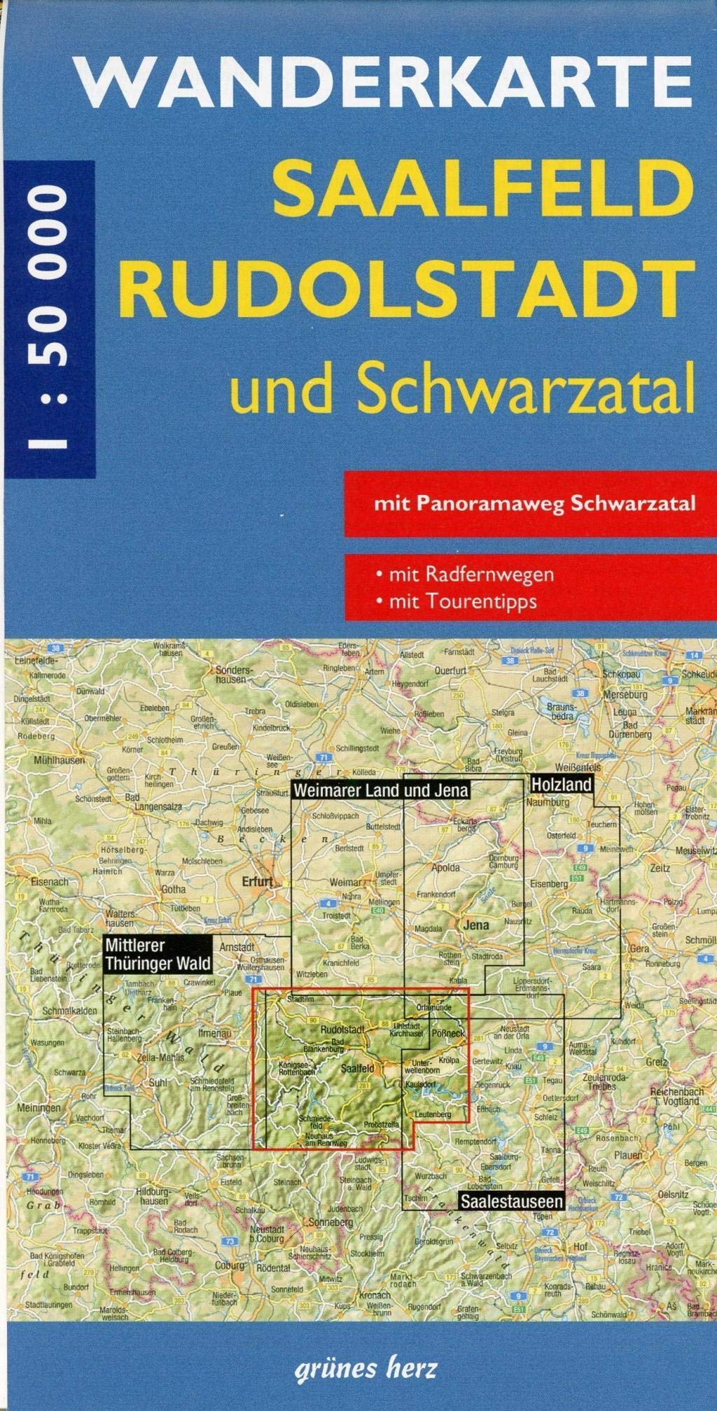 Saalfeld, Rudolstadt und Schwarzatal 1 : 50 000 Wanderkarte Leisure, Home & Garden