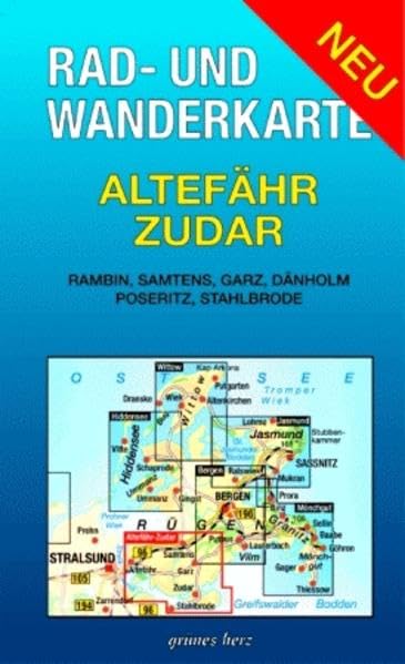 Rad- und Wanderkarte Altefähr - Zudar: Mit Rambin, Samtens, Garz, Dänholm, Poseritz, Stahlbrode. Maßstab 1:30.000. Leisure, Home & Garden