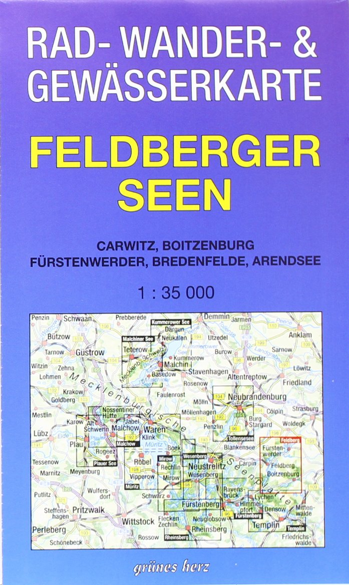 Rad-, Wander- und Gewässerkarte Feldberger Seen: Mit Carwitz, Boitzenburg, Fürstenwerder, Bredenfelde, Arendsee. Maßstab 1:35.000. (Rad-, Wander- und ... / Rad-, Wander- und Gewässerkarten, 1:35.000) Leisure, Home & Garden