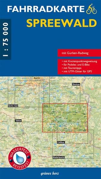 Fahrradkarte Spreewald: Mit dem kompletten Gurken-Radweg. Mit UTM-Gitter für GPS. Wasser- und reißfest. (Fahrradkarten) Leisure, Home & Garden