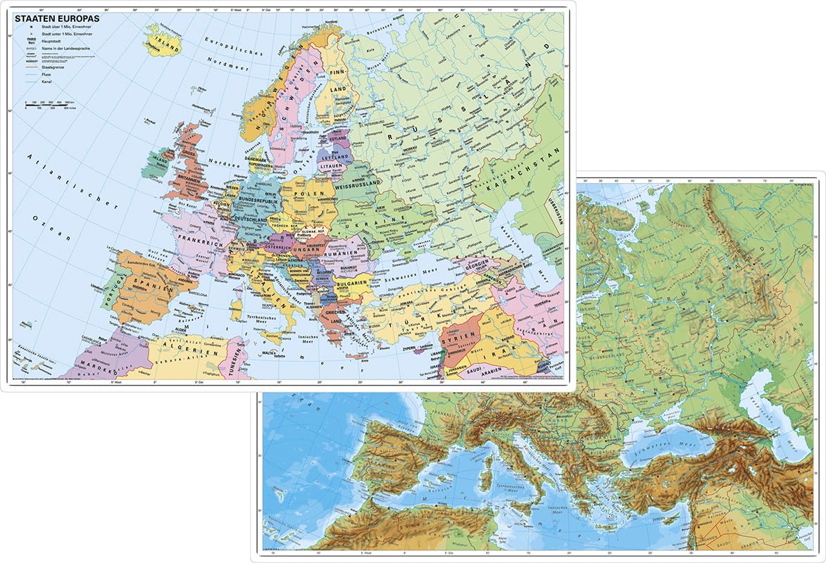 Europa physisch / politisch Leisure, Home & Garden