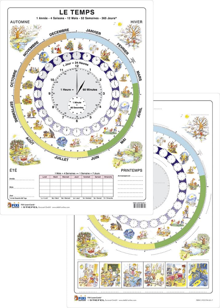 Le Temps - Lernkarte DIN A4: FIXI-LearnCard® Verpackungseinheit 5 Stück(3,95€ je Lernkarte) Foreign Languages ​​& Dictionaries