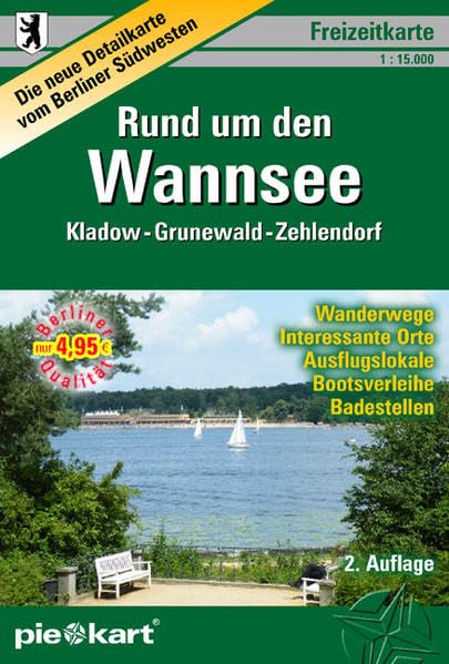 Freizeitkarte Rund um den Wannsee 1 : 15.000: Detailkarte vom Berliner Südwesten (Naherholungsgebiet Kladow - Grunewald - Zehlendorf) mit ... Bootsverleihen, Badestellen u.v.m. Leisure, Home & Garden