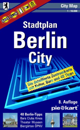 Stadtplan Berlin City 1 : 10.000: Extra große Darstellung des Zentrums mit touristischen Eintragungen, 40 Sightseeing-Tipps, Straßenverzeichnis, Kulturverzeichnis. Maps & Plans