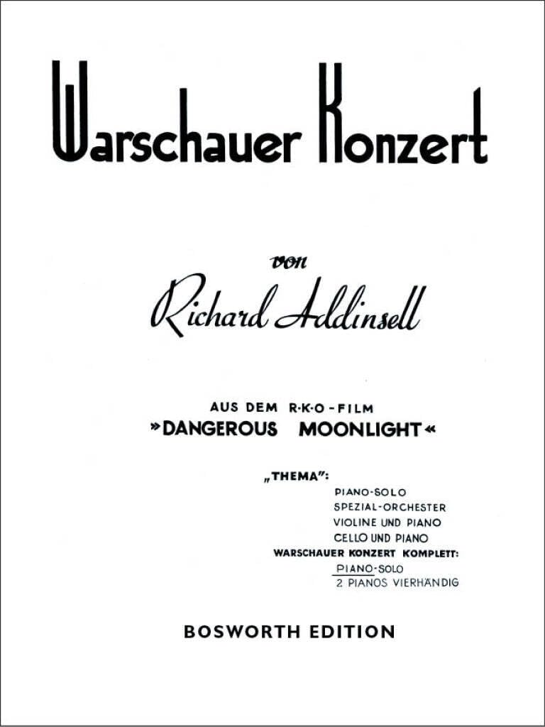 Warschauer Konzert. Thema für Piano solo Sheet Music