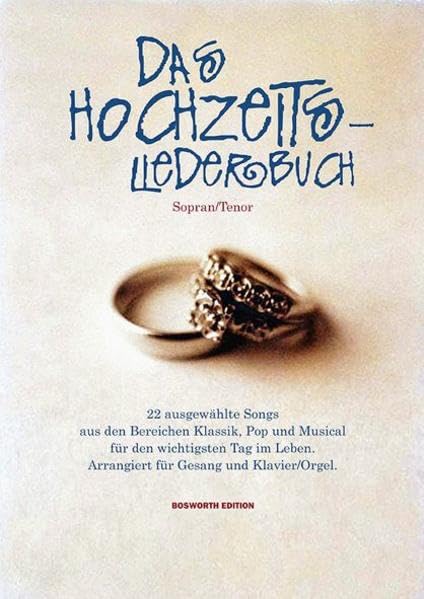 Das Hochzeitsliederbuch Alt/Bariton: 20 ausgewählte Lieder aus den Bereichen Klassik, Pop und Musical für den wichtigsten Tag im Leben. Arrangiert für Gesang und Klavier/Orgel Sheet Music