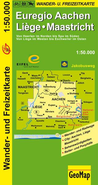 Euregio Aachen, Liege, Maastricht Wander- und Freizeitkarte: 1:50.000 (Geo Map) Leisure, Home & Garden