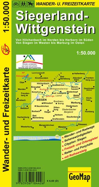 Siegerland-Wittgenstein Wander- und Freizeitkarte: 1:50.000 (Geo Map) Leisure, Home & Garden