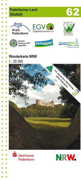 Paderborner Land (Südteil) Blatt 62, topographische Wanderkarte NRW: 1:25.000 (Geo Map) Leisure, Home & Garden