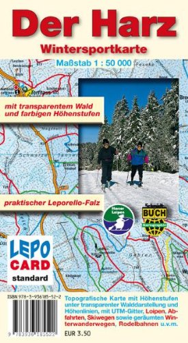 Wintersportkarte - Der Harz: mit transparentem Wald und farbigen Höhenstufen. Maßstab 1:50000. Standardausgabe Landkartenpapier: Topografische Kte. m. ... Wintersportkte. d. Harzer Loipenverbundes Maps & Plans