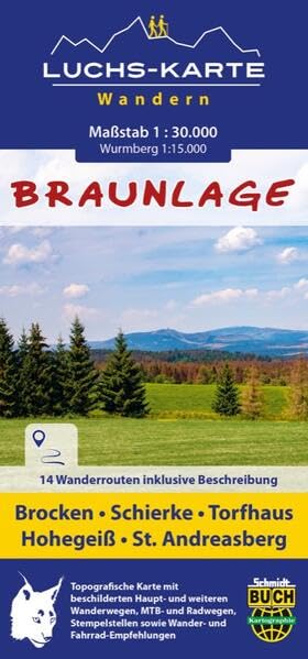 Luchskarte Braunlage: Brocken • Schierke • Torfhaus • Hohegeiß • St. Andreasberg Leisure, Home & Garden