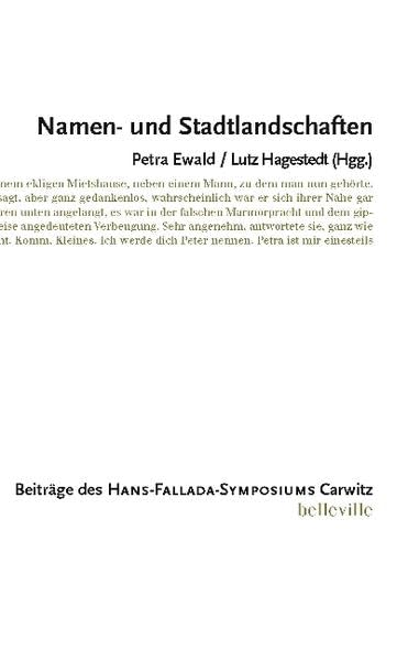 Namen- und Stadtlandschaften Contemporary literature