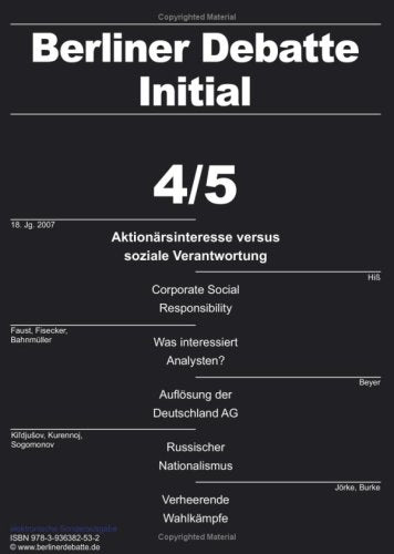 Aktionärsinteresse versus soziale Verantwortung Social Sciences