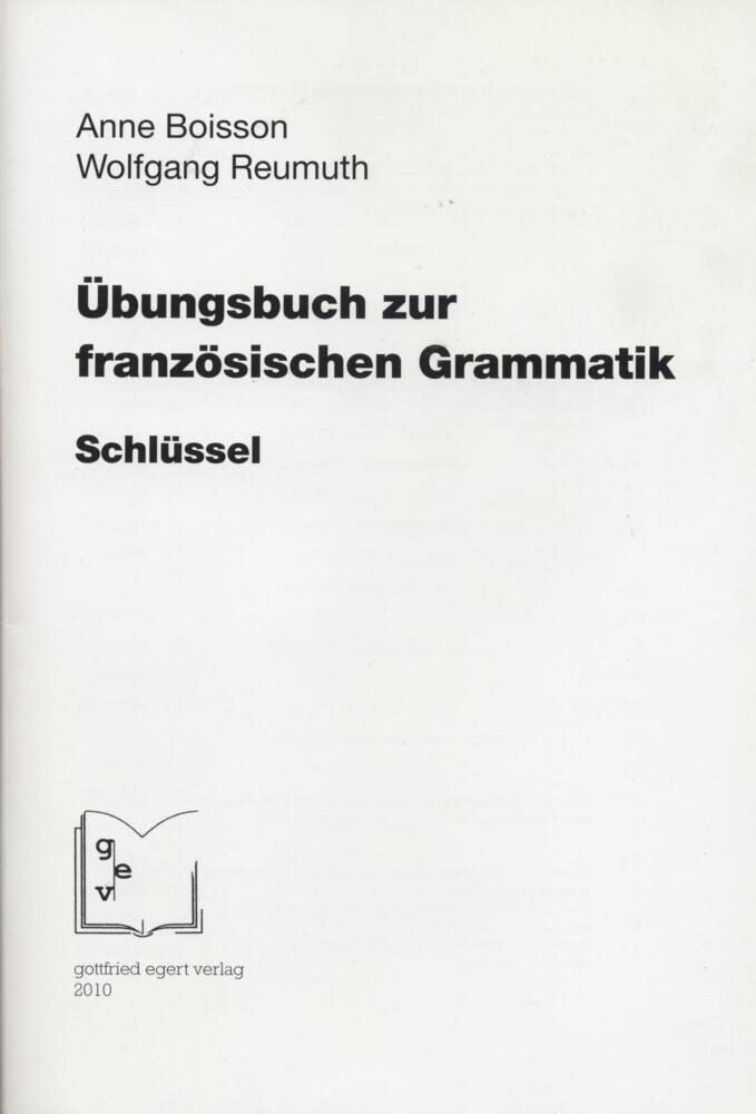 Übungsbuch zur französischen Grammatik. Schlüssel. Contemporary literature