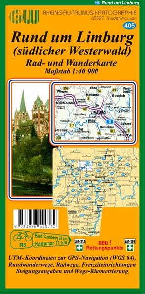 405 Rund um Limburg (südlicher Westerwald): Rad- und Wanderkarte 1:40 000 mit Rettungspunkten Contemporary literature Books