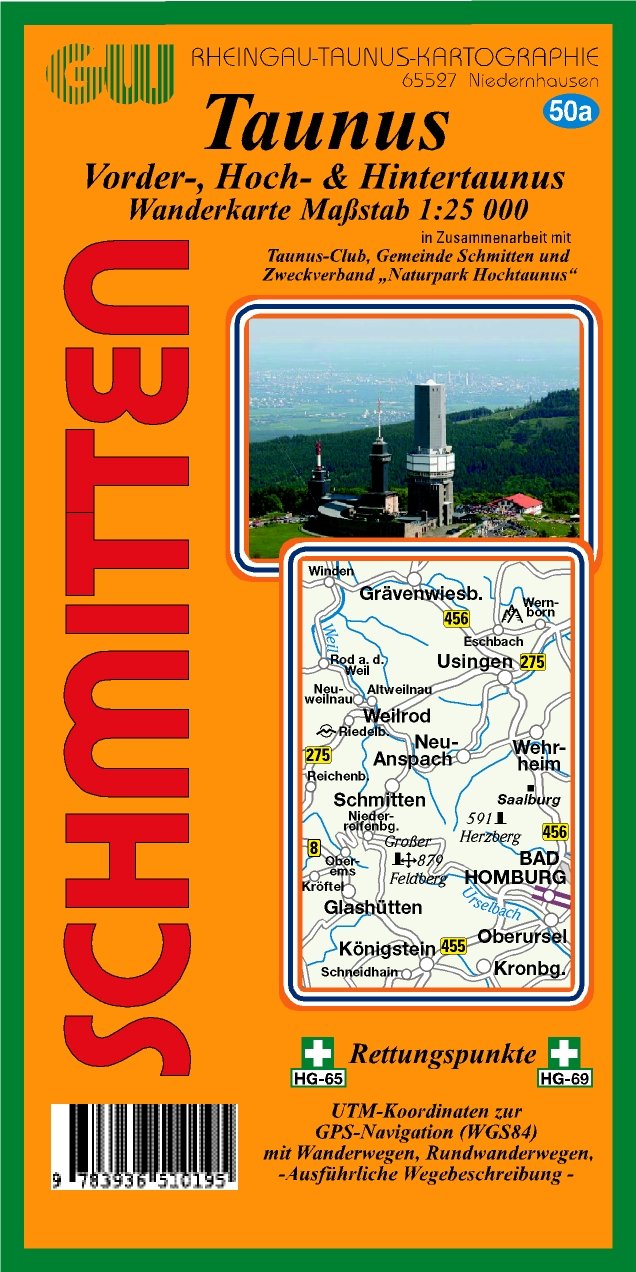 50a Taunus Schmitten Vorder-, Hoch- und Hintertaunus: Wanderkarte 1:25000 mit Rettungspunkten Contemporary literature