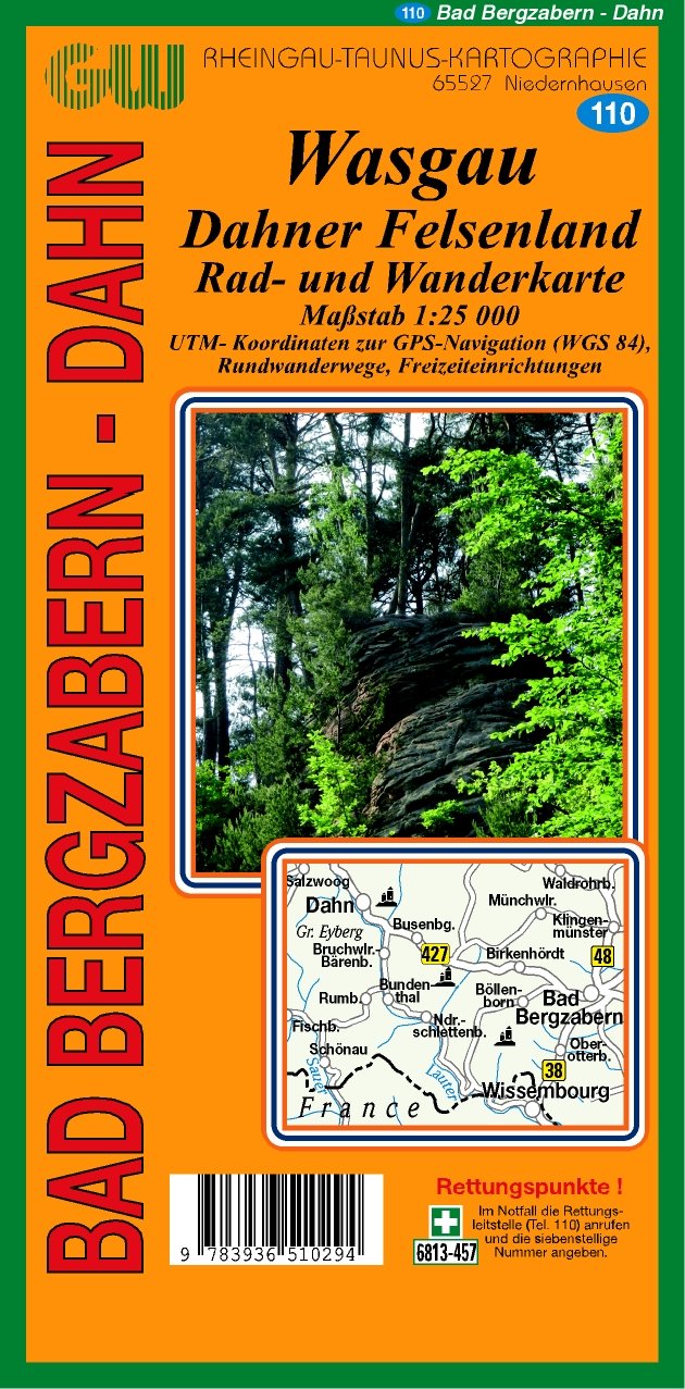 110 Bad Bergzabern: Rad- und Wanderkarte 1: 25 000 mit Rettungspunkten Contemporary literature