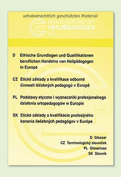 Ethische Grundlagen und Qualifikationen beruflichen Handeln von Heilpädagogen in Europa: Glossar Education & Training
