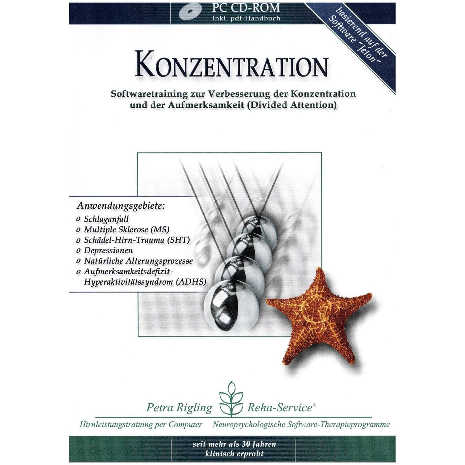 Konzentration - Schlaganfall, Schädel-Hirn-Trauma (SHT) und Gehirn-OP - Reha-Softwaretraining zur Verbesserung von selektiver und geteilter Aufmerksamkeit von Petra Rigling Learning