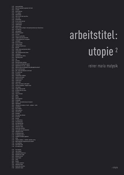 arbeitstitel: utopie: texte und projekte (gutleut mono /stereo) Contemporary literature