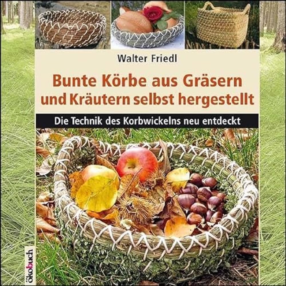 Bunte Körbe aus Gräsern und Kräutern selbst hergestellt Hobbies & Crafts