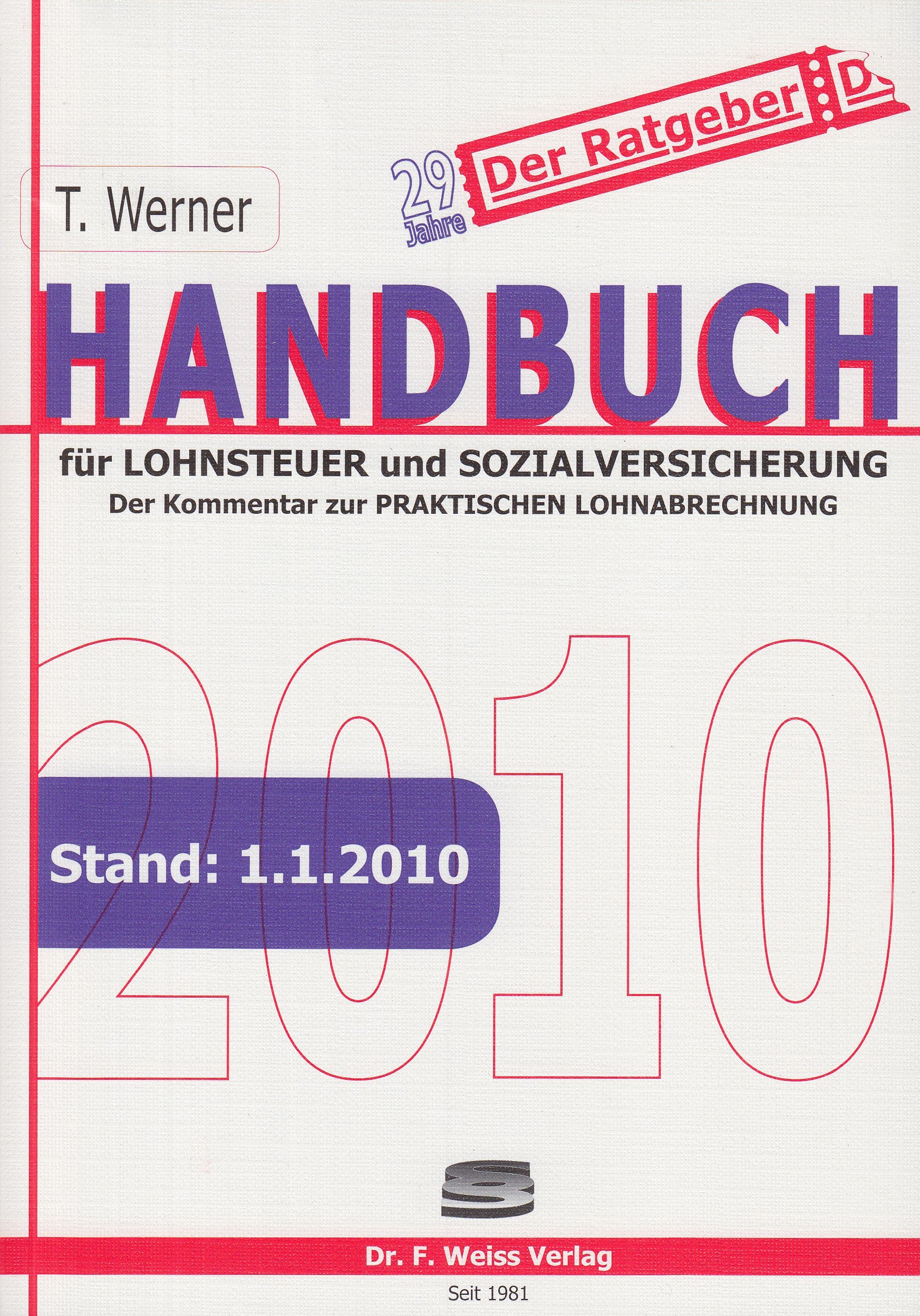 Handbuch für Lohnsteuer und Sozialversicherung 2010 Books