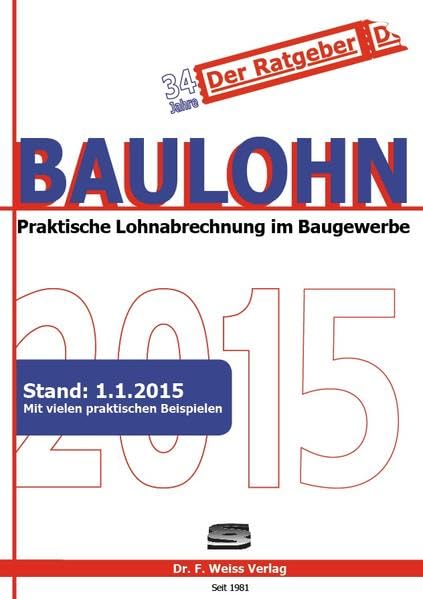 Product Image: Baulohn 2015: Praktische Lohnabrechnung im Baugewerbe