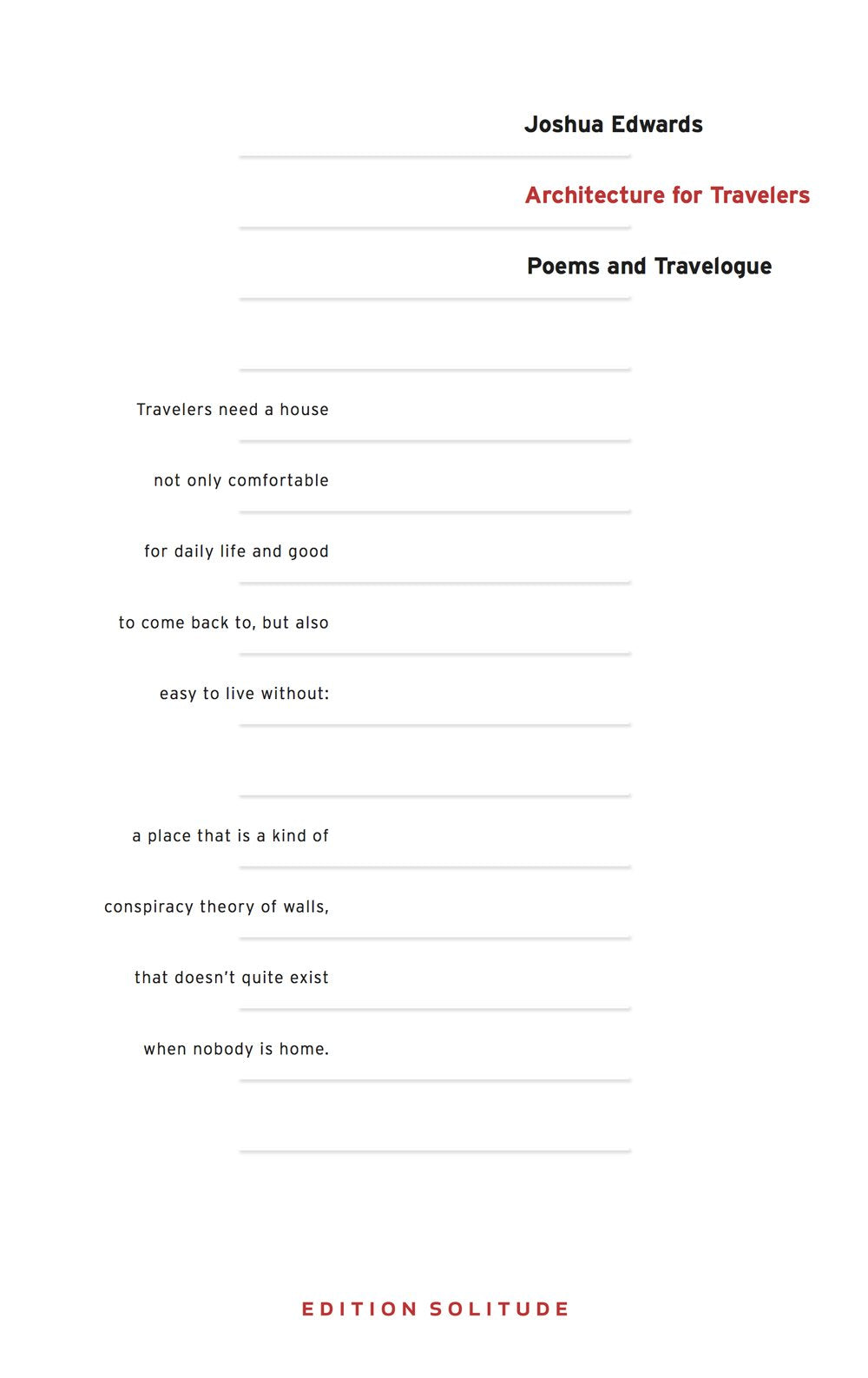 Architektur für Reisende Poetry